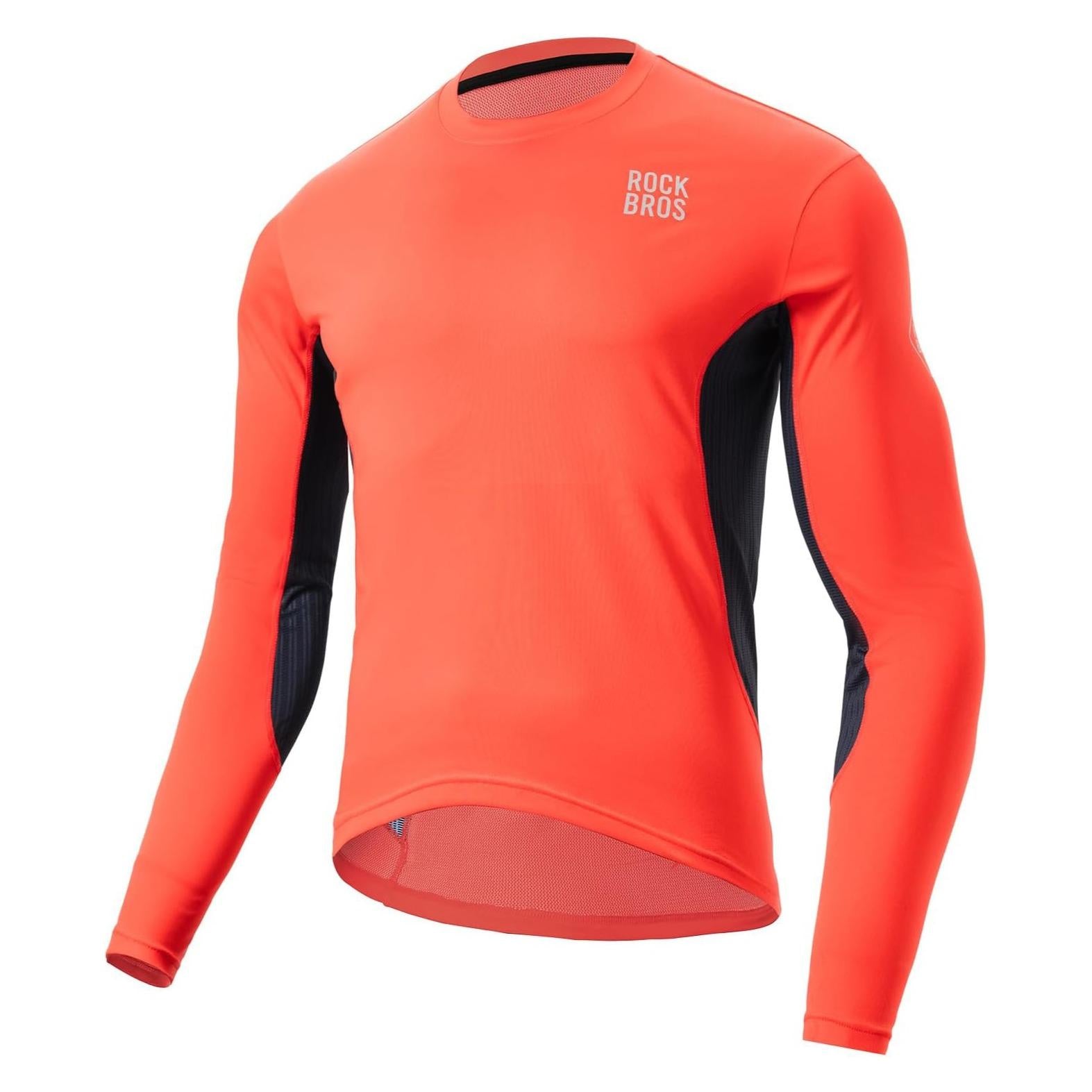 ROCKBROS camiseta de ciclismo para hombre manga larga transpirable de secado rápido con bolsillos para bicicleta de montaña y descenso MTB gris