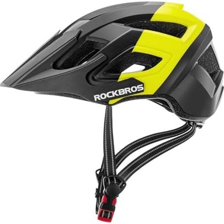 ROCKBROS casco de bicicleta certificado CE, casco de seguridad para hombres y mujeres, compatible con MTB y carretera, accesorios, talla única 56–62 cm