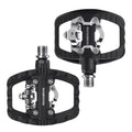 RockBros Pedal de Bicicleta de Montaña SPD Clipless Pedal y Pedal Plano 2 en 1 Incluye Tacos 9/16" con Plataforma Ancha y Pins Antideslizantes para Máxima Seguridad y Comodidad