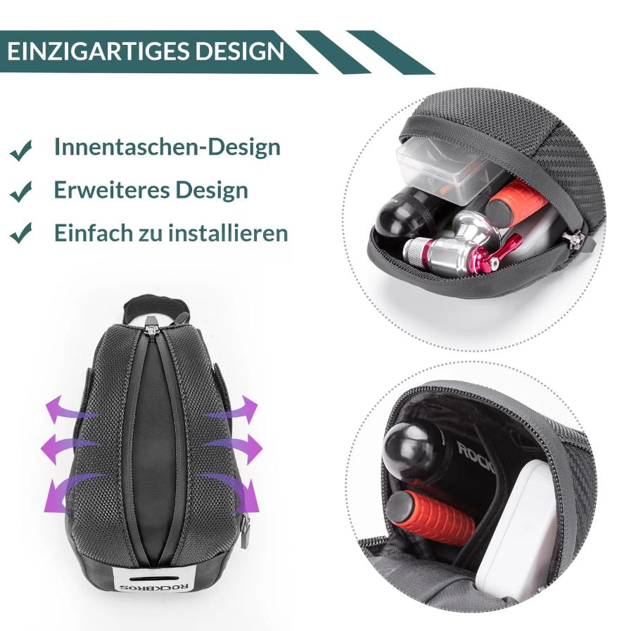 Bolsa de sillín ROCKBROS para bicicleta de montaña, bolsa de herramientas con soporte para luz trasera