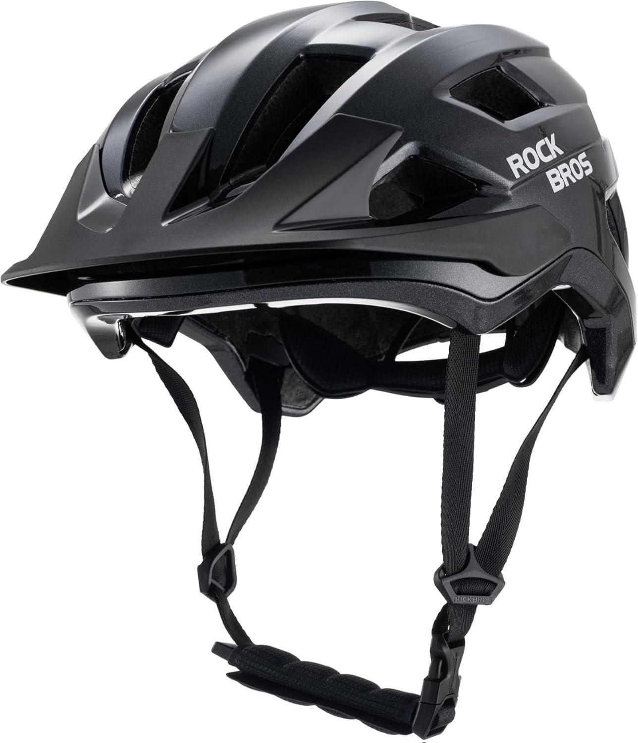 ROCKBROS casco de bicicleta certificado CE para jóvenes y niños con visera desmontable ajuste profundo seguro para MTB BMX descenso en bicicleta y patinaje con ventilación a 360 grados