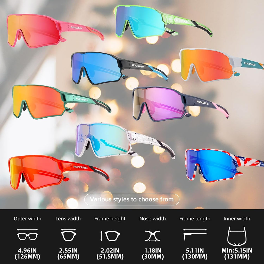ROCKBROS Gafas de ciclismo para niños Protección UV400 Gafas de sol polarizadas Hechas de material TR90 para una visión óptima y comodidad de uso Visión sin deslumbramiento Diseño ligero y portátil Adecuado para ciclismo y varias actividades al aire libre