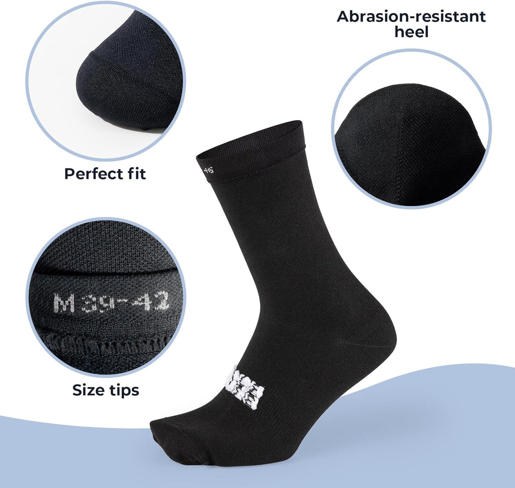 ROCKBROS Calcetines Ciclismo Bicicleta Hombre Mujer, Calcetines Ciclismo Transpirables para Ciclismo, Correr, Fitness, Entrenamiento, Calcetines Cómodos con Talón Reforzado & Tira Antideslizante en el Empeine, 36-46