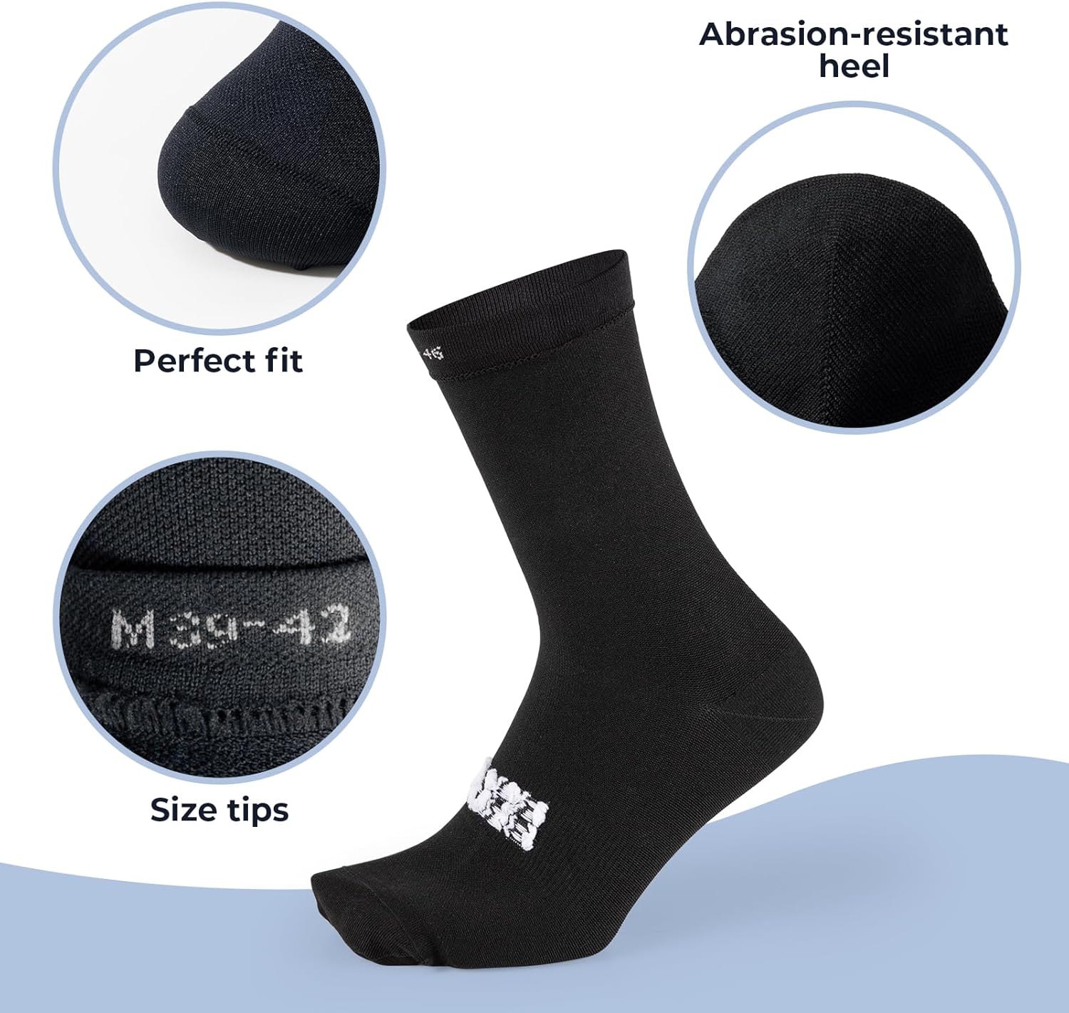 ROCKBROS Calcetines Ciclismo Bicicleta Hombre Mujer, Calcetines Ciclismo Transpirables para Ciclismo, Correr, Fitness, Entrenamiento, Calcetines Cómodos con Talón Reforzado & Tira Antideslizante en el Empeine, 36-46