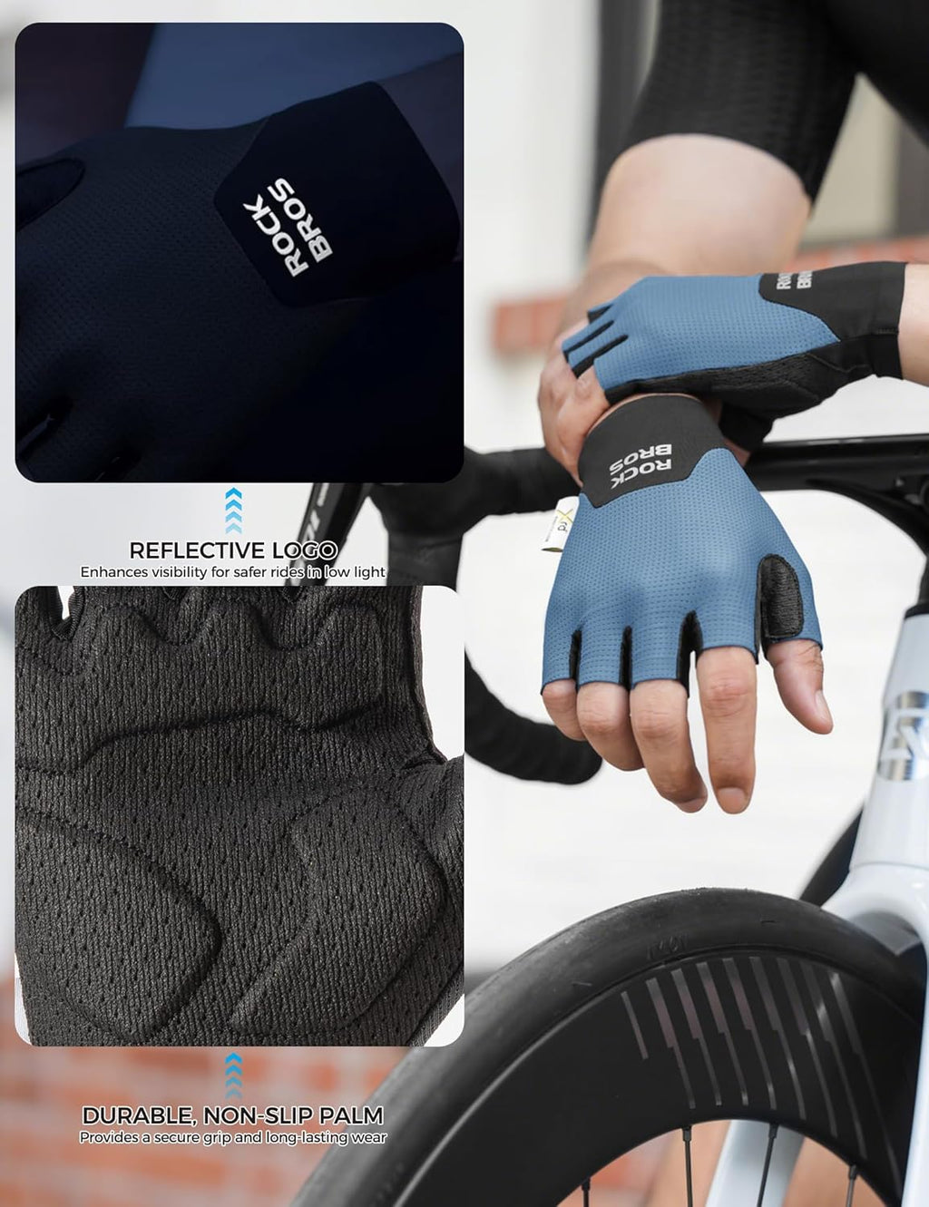 Guantes de bicicleta de medio dedo
