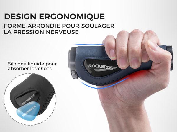 ROCKBROS empuñaduras de cuero MEGA COMODIDAD & protección del muñeco estilosas & ergonómicas empuñaduras de bicicleta para manillares de 22,2 mm MTB city bike e-bike universales para city, trekking & e-bike el tuning de bicicleta con efecto cuero