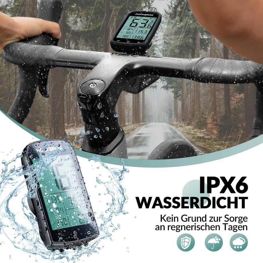 ROCKBROS computadora de bicicleta GPS – IPX6 resistente al agua, pantalla de 2,9 inch, multifuncional con puerto de carga rápida ANT+, batería de 1200 mAh para 35 horas de autonomía, perfecta para bicicleta de carretera y MTB #ComputadoraDeBicicleta #Gadg