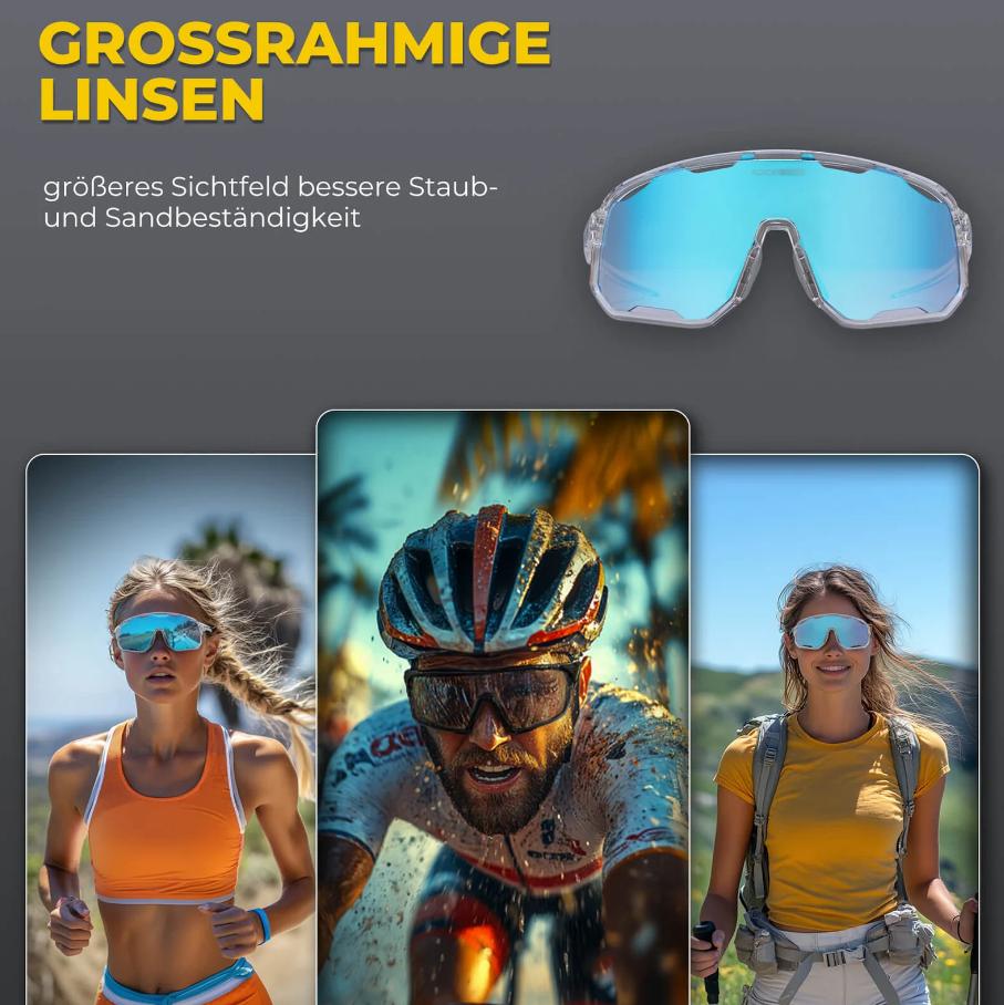 ROCKBROS Gafas de ciclismo Gafas de sol fotocromáticas Protección UV Almohadillas nasales intercambiables Mujeres/hombres