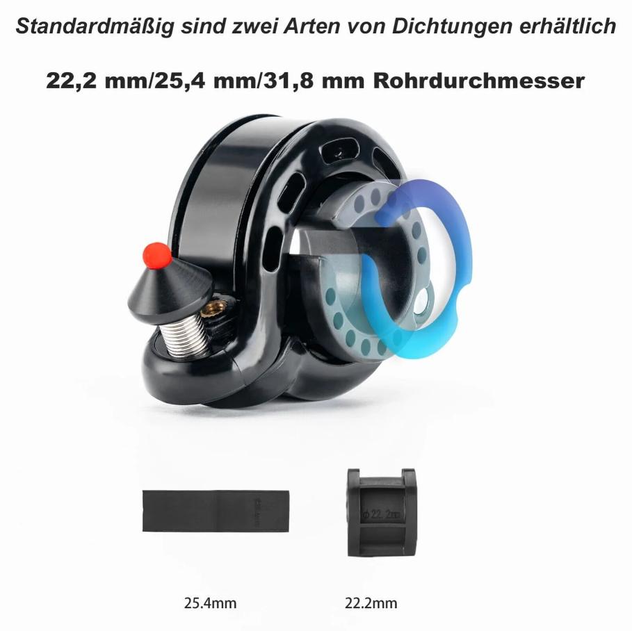 ROCKBROS campana de bicicleta oculta 100 dB resistente a la lluvia y al óxido con 5 colores para manubrio compatible con 22,2 mm/25,4 mm/31,8 mm portátil y cómoda