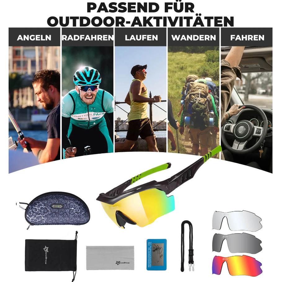 ROCKBROS Gafas de ciclismo polarizadas con lentes intercambiables protección UV deportivas unisex gafas pp
