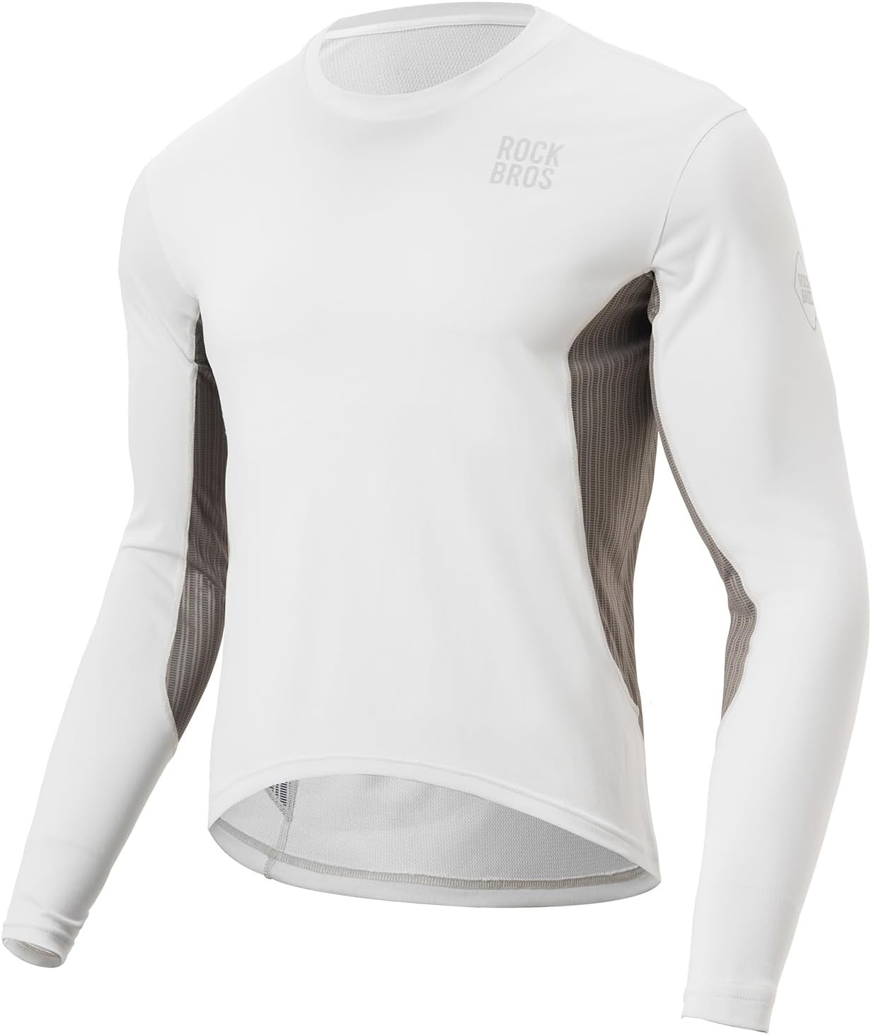 ROCKBROS camiseta de ciclismo para hombre manga larga transpirable de secado rápido con bolsillos para bicicleta de montaña y descenso MTB gris