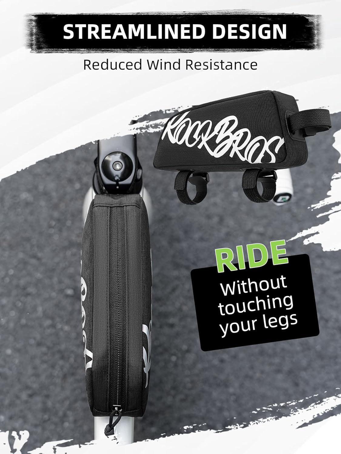 RockBros Bolsa de Tubo Superior Bolsa de Marco 0.8L con Diseño Aerodinámico y Tela de Poliéster de Alta Calidad para Ciclismo de Montaña y Carretera