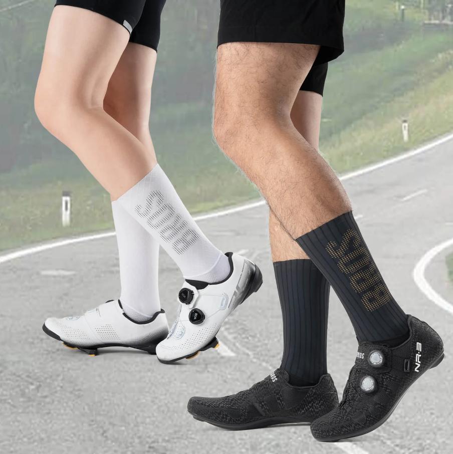 ROCKBROS calcetines de ciclismo, transpirables, de compresión, de 95% poliamida y 5% elastano, con tejido de malla para una ventilación y comodidad óptimas