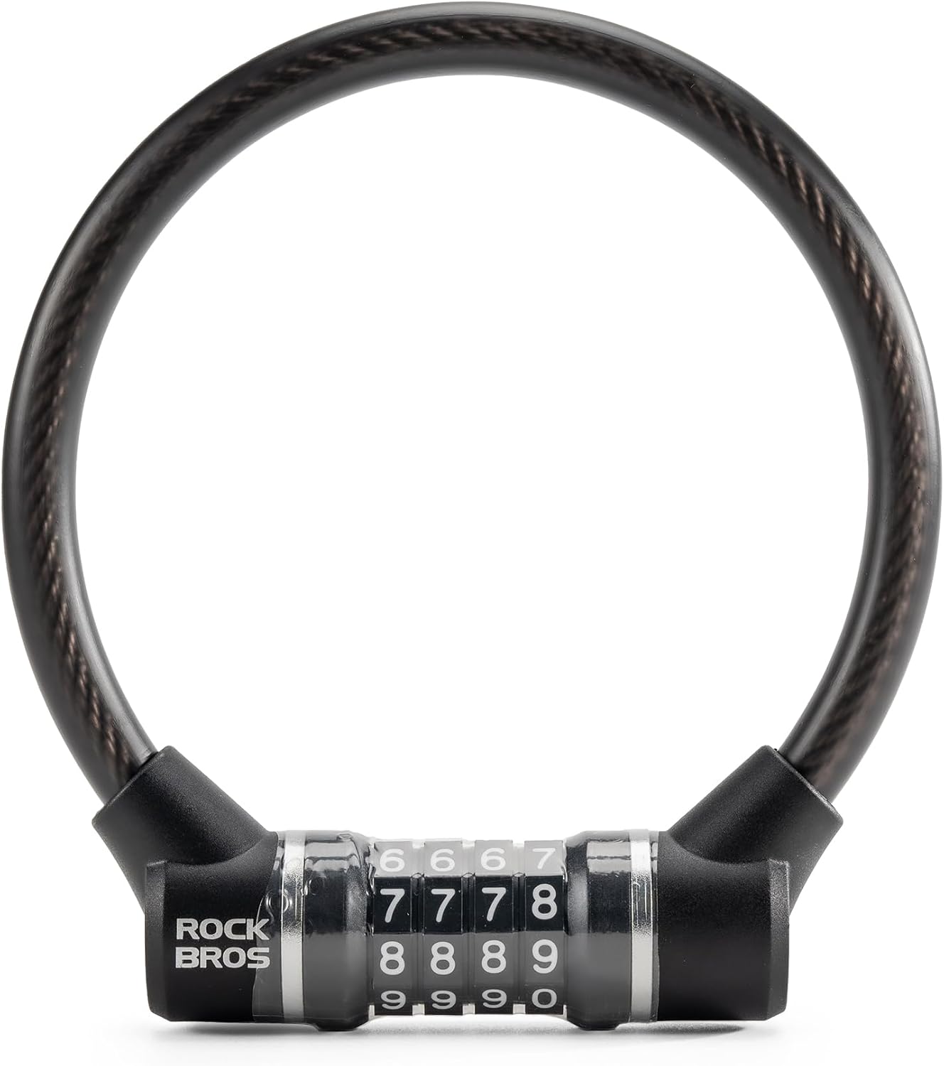 Cierro de bicicleta ROCKBROS con código numérico, cierre de cuerda de acero de 11,62 mm de grosor, ligero y compacto, candado de combinación de 4 dígitos para bicicleta de carretera, patinete, monopatín, e‑bike, gravel y motocicleta