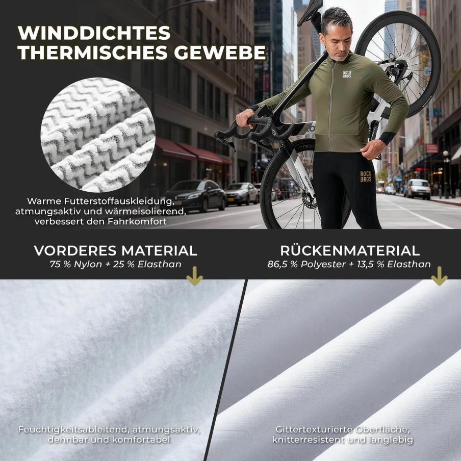 ROCKBROS chaqueta de ciclismo con elementos reflectantes transpirable y práctica para hombre materiales de alta calidad comodidad óptima y durabilidad