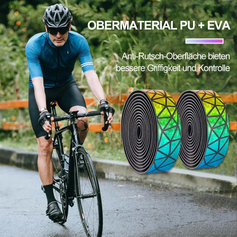 ROCKBROS cinta para manillar de bicicleta antideslizante para MTB y bicicleta de carretera, 2 rollos, 210 cm x 3 cm x 0,23 cm, PU & EVA, ligera, cómoda, versátil