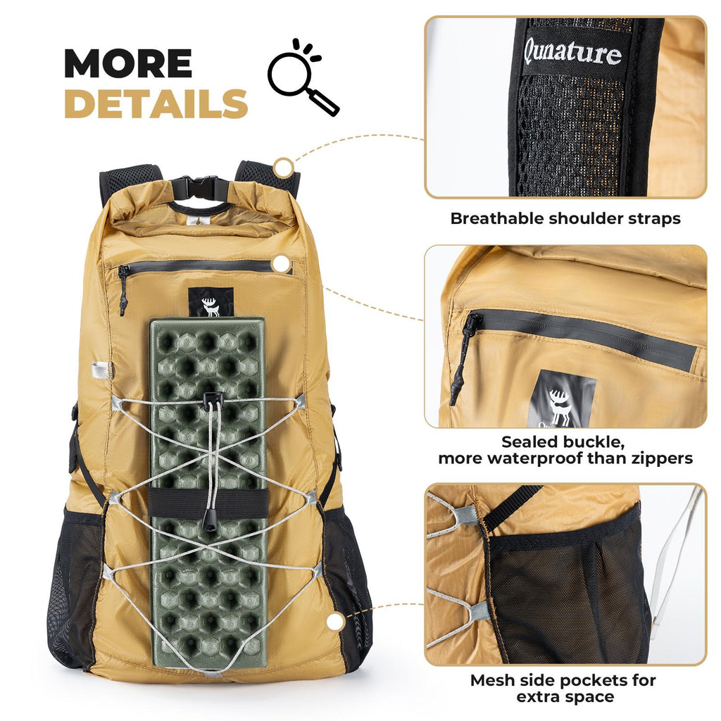 ROCKBROS Mochila ultraligera y plegable 20 L de capacidad robusta resistente al agua efecto loto cómoda para salidas diarias