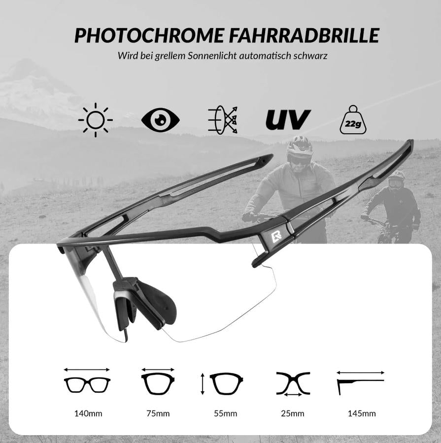 Gafas de bicicleta UV400 fotocromáticas para hombres y mujeres