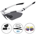 Gafas de ciclismo ROCKBROS polarizadas con 5 lentes intercambiables para mujer y hombre, gafas deportivas para bicicleta, aptas para deportes al aire libre como ciclismo, correr y pesca; gafas de ciclismo estilo ciervo