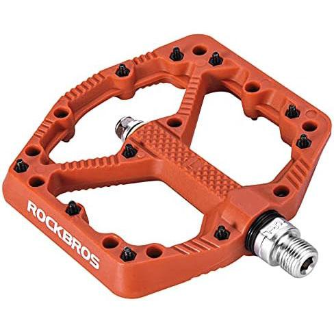 ROCKBROS Pedal de Bicicleta de Nylon MTB Pedal Antideslizante Resistente al Desgaste 9/16’’ Pedales para MTB, Bicicleta de Carretera, Bicicleta Eléctrica