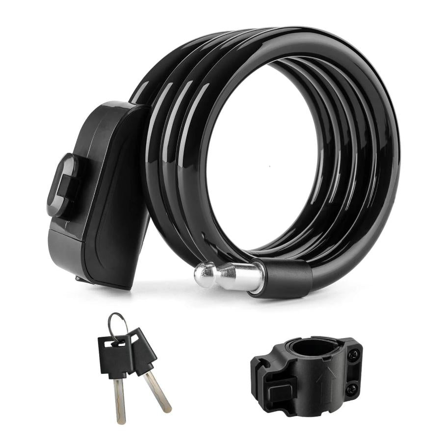 ROCKBROS candado para bicicleta de 110 cm / 11 mm con núcleo de aleación de zinc reforzada y cable de acero 7x7 para alta seguridad y durabilidad