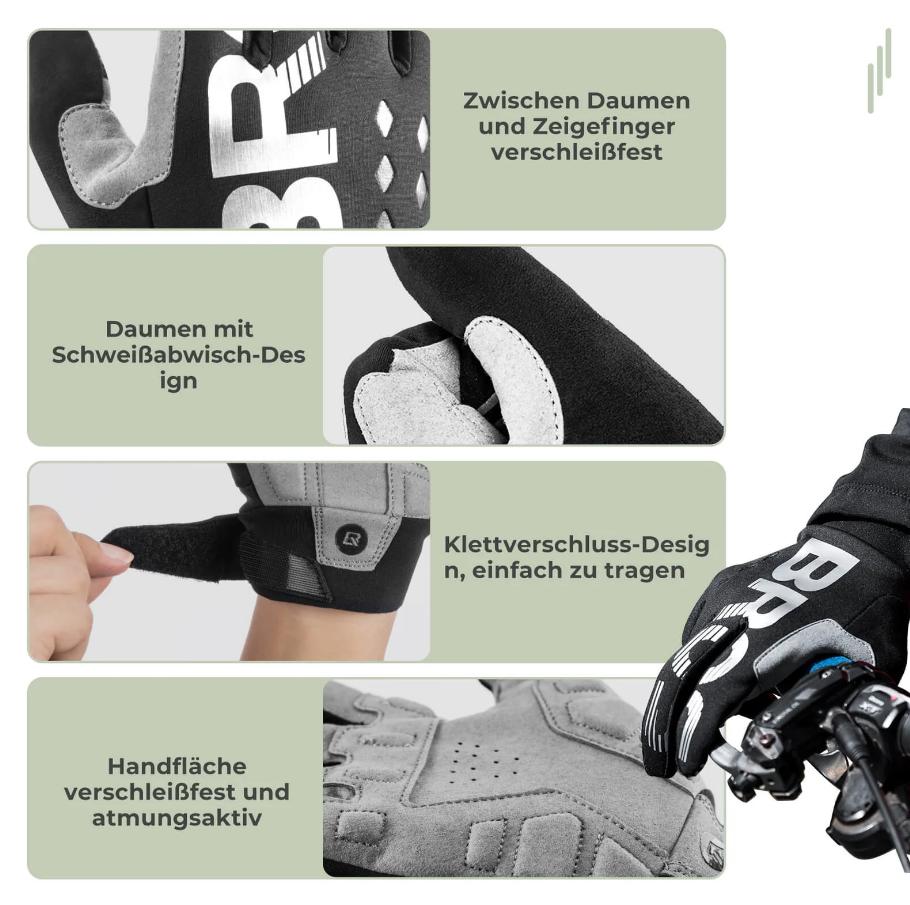 Guantes de ciclismo ROCKBROS de dedos completos con función de pantalla táctil