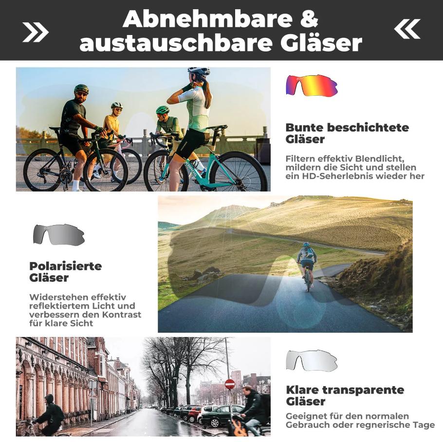 ROCKBROS Gafas de ciclismo polarizadas con lentes intercambiables protección UV deportivas unisex gafas pp
