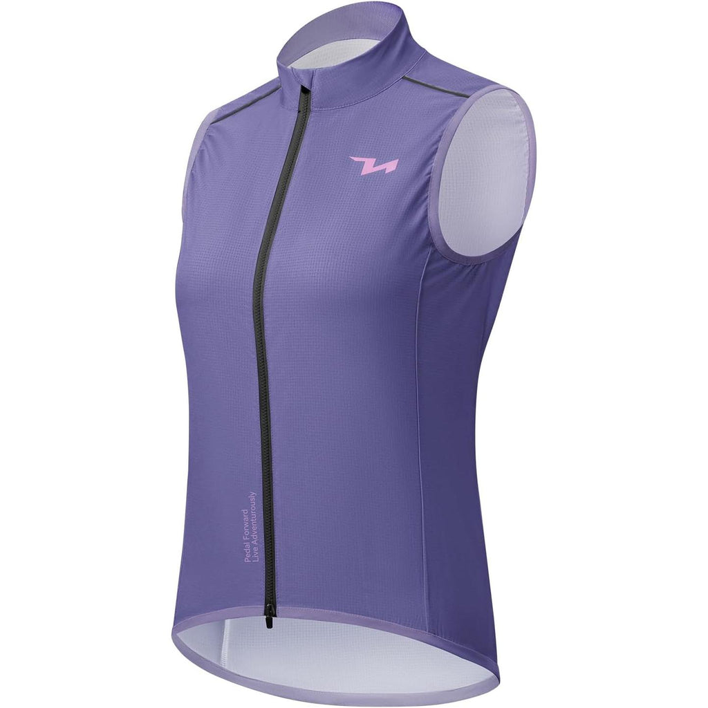ROCKBROS chaleco de ciclismo para mujer cortavientos, ultraligero y transpirable, ajuste entallado con elementos reflectantes, cremallera bidireccional YKK para máxima libertad de movimiento