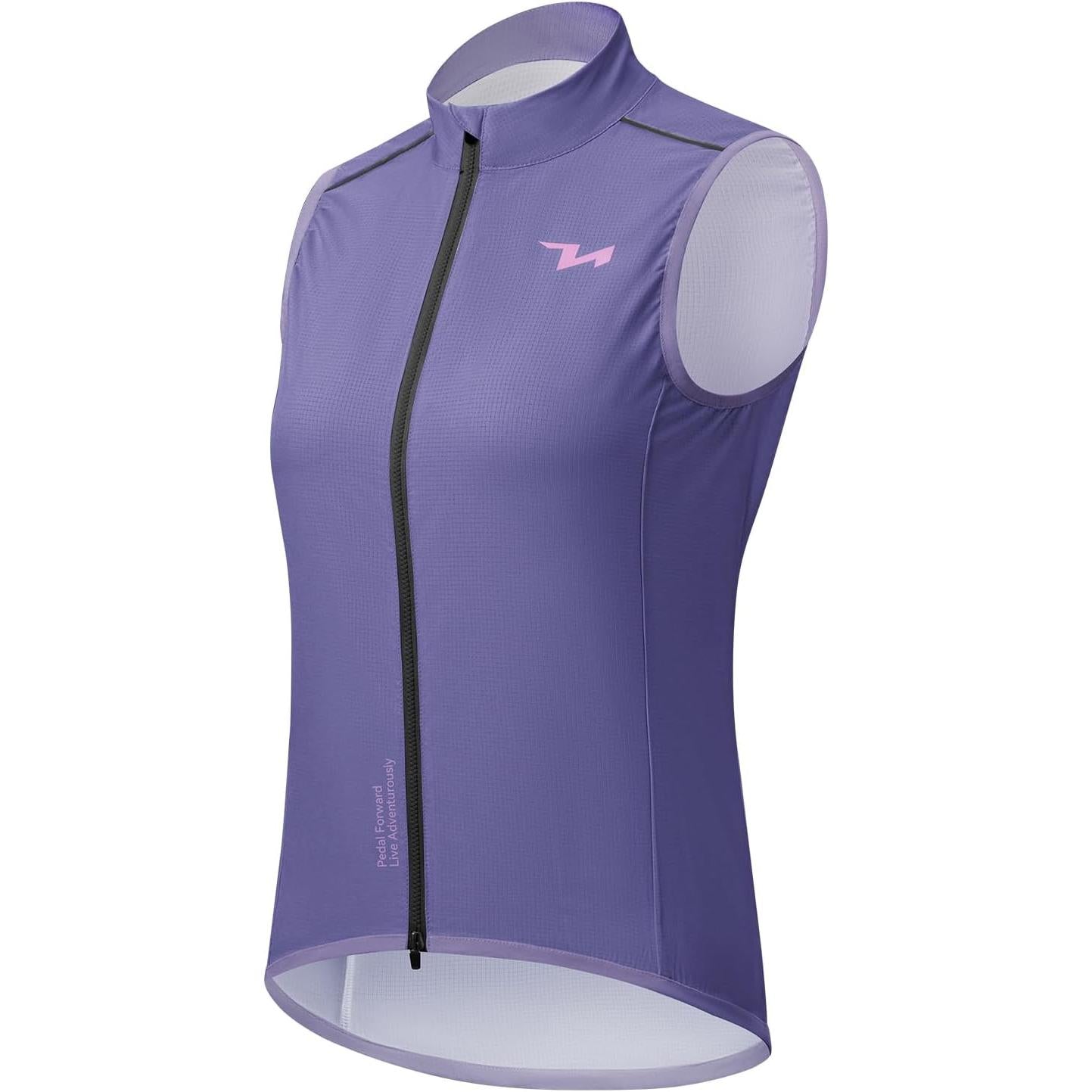 ROCKBROS chaleco de ciclismo para mujer cortavientos, ultraligero y transpirable, ajuste entallado con elementos reflectantes, cremallera bidireccional YKK para máxima libertad de movimiento