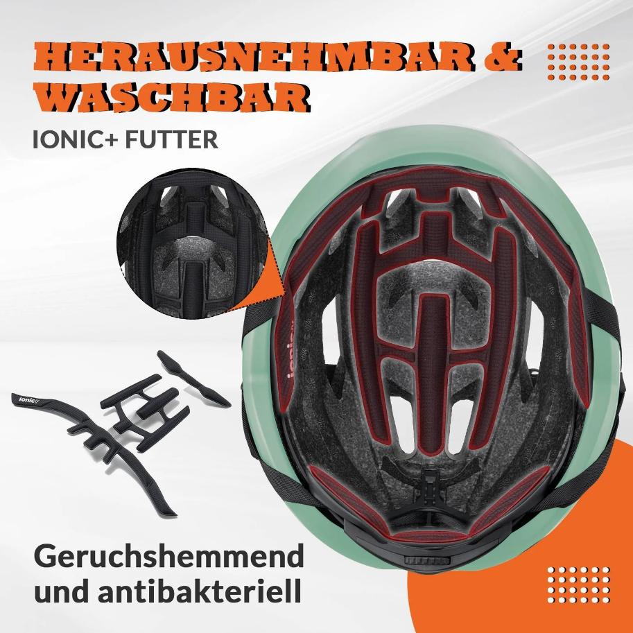ROCKBROS Casco de bicicleta certificado CE para ciclismo deportivo y MTB, casco protector transpirable, material PC+EPS resistente a impactos, ventilado y ajustable con flexibilidad, talla 54–58 cm