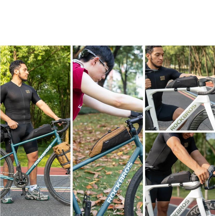 ROCKBROS Bolsa de tija superior para bicicletas gravel y de carretera, diseño espacioso con batería externa de 20.000 mAh, compartimento elástico de malla para herramientas y snacks