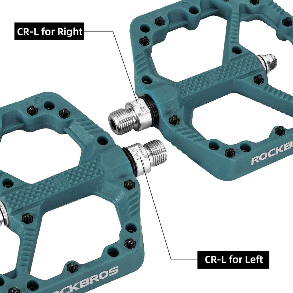 ROCKBROS Pedal de Bicicleta de Nylon MTB Pedal Antideslizante Resistente al Desgaste 9/16’’ Pedales para MTB, Bicicleta de Carretera, Bicicleta Eléctrica