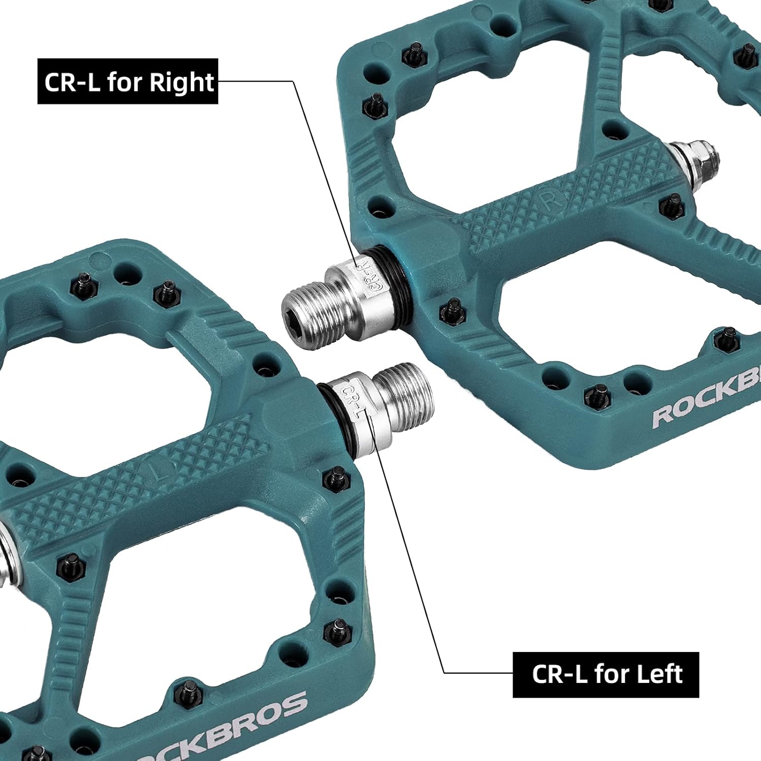 ROCKBROS Pedal de Bicicleta de Nylon MTB Pedal Antideslizante Resistente al Desgaste 9/16’’ Pedales para MTB, Bicicleta de Carretera, Bicicleta Eléctrica