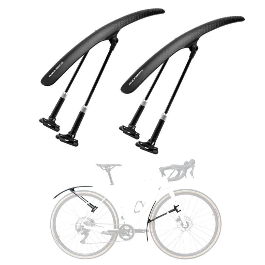 ROCKBROS set de guardabarros para bicicleta 27,5", liberación rápida, ligeros para bici de carretera y MTB, ángulo ajustable, protección contra salpicaduras rápida, material de PP para lluvia, gravel, desplazamientos y ciclismo al aire libre