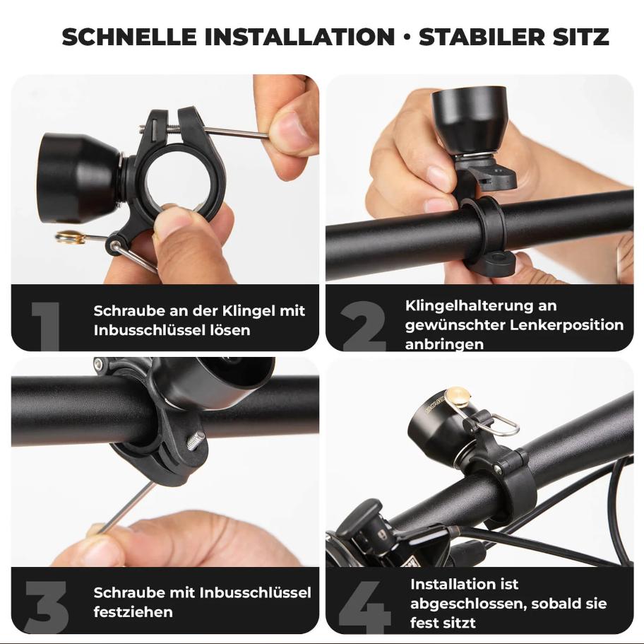 ROCKBROS campana de bicicleta mini 90 dB aleación de cobre universal compatible con manillares de 22,2 mm & 31,8 mm instalación rápida montaje antivibración bike bell