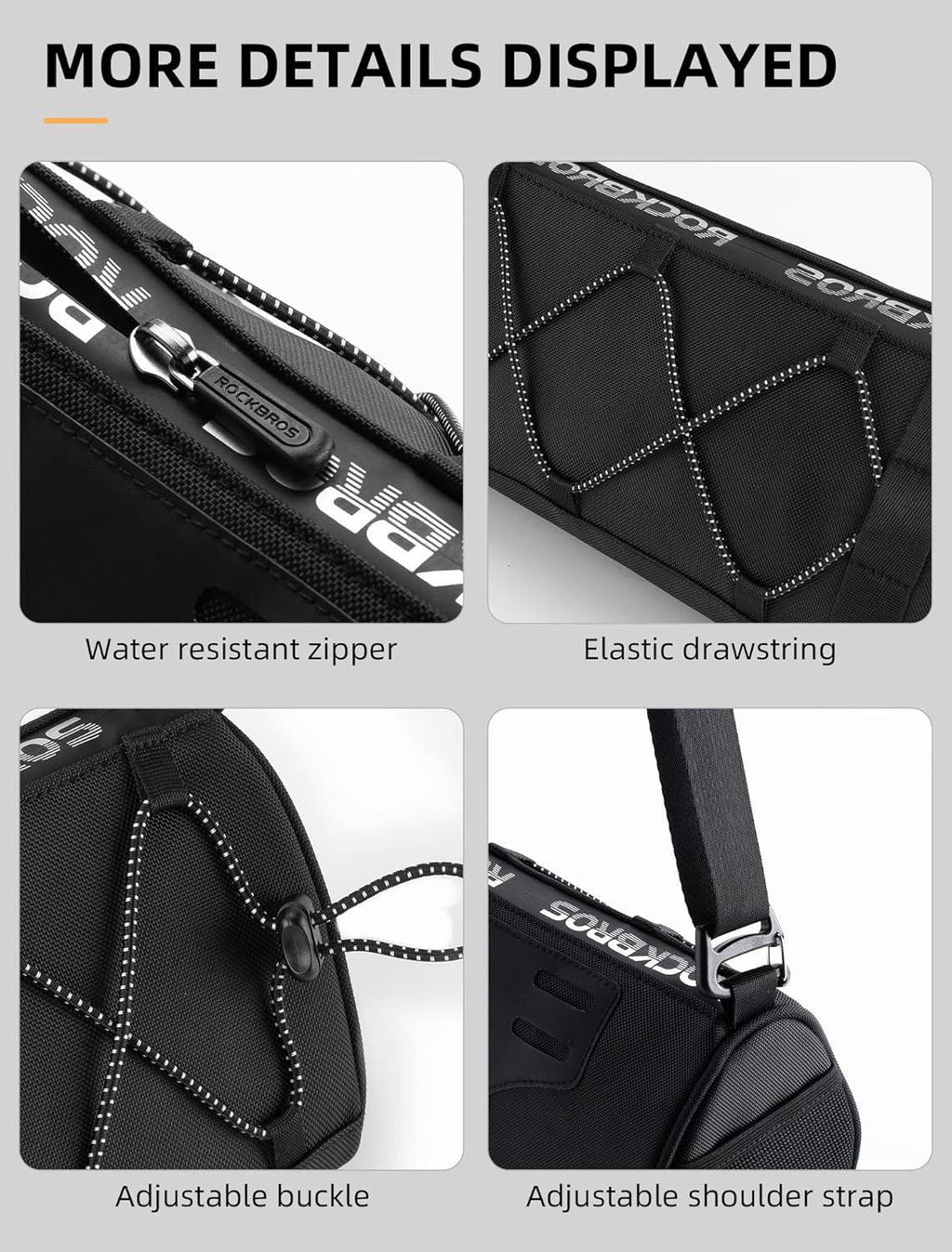 ROCKBROS Bolsa de Manillar Bolsa de Bicicleta Multifuncional Manillar Bolsa de Bicicleta con Correa de Hombro 1,5L