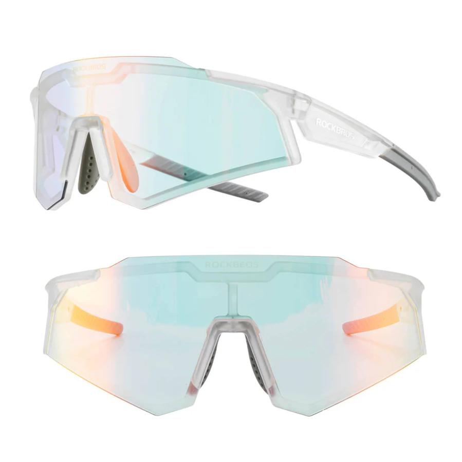 ROCKBROS Gafas de sol Gafas de ciclismo Gafas automáticas fotocromáticas al aire libre Protección UV400 Lente de PC Marco TR93 Agujeros de ventilación Tira de goma antideslizante 31g Ligero