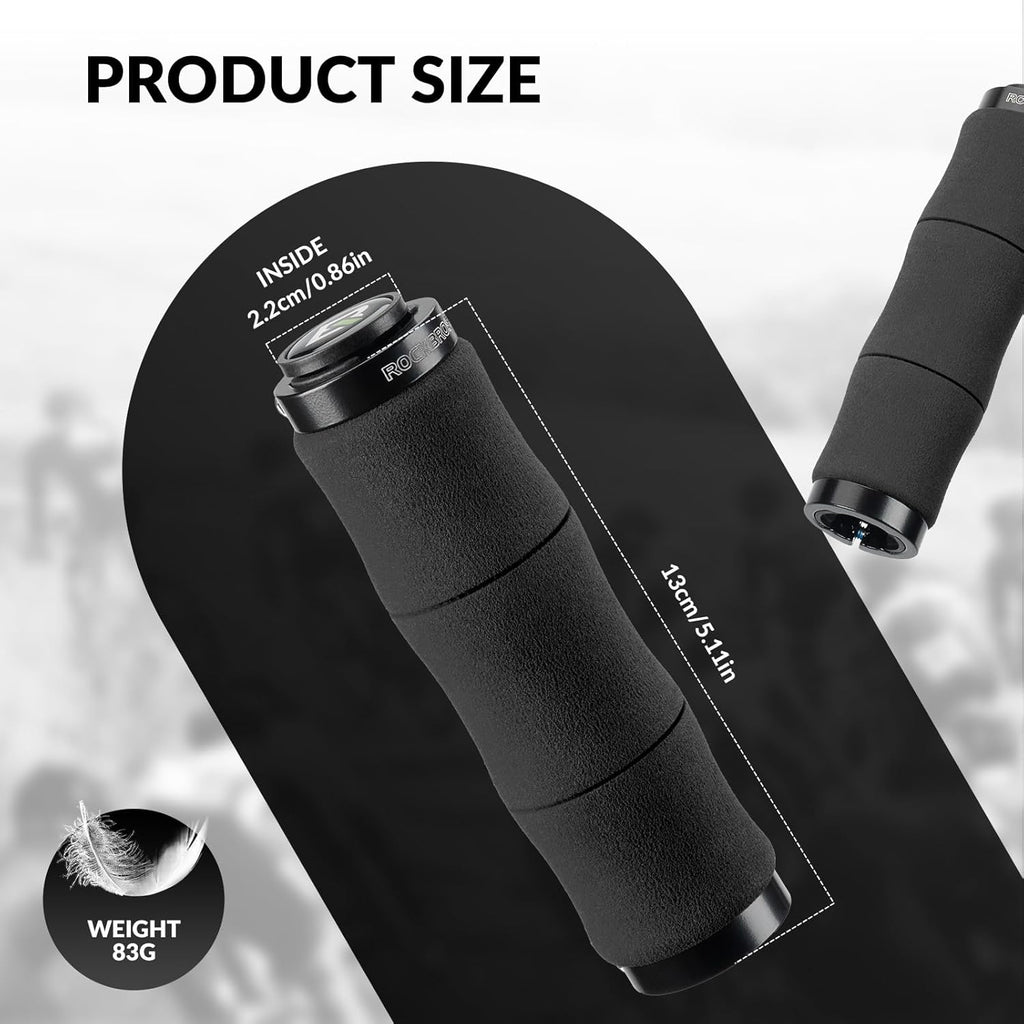 ROCKBROS manopla de bicicleta antideslizante de esponja EVA con diseño de bloqueo de aluminio, manopla para scooter y manopla para barra de dirección, manopla de bicicleta para MTB, bicicleta de carretera y trekking, e‑bike, 22 mm