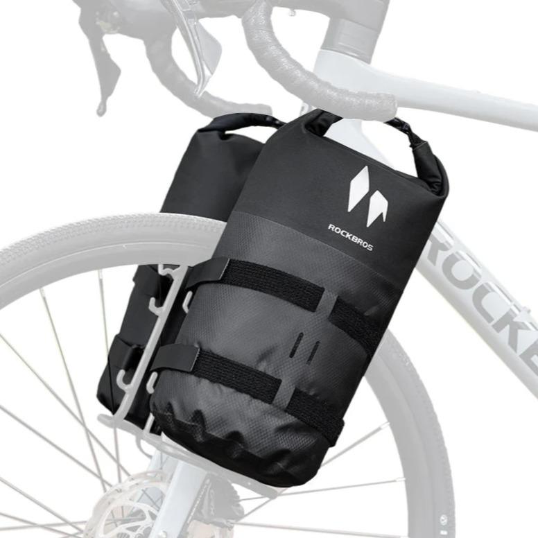 ROCKBROS bolsa impermeable para portapaciente de 7 L AS-156 RideMate para horquilla delantera de poliéster con cremallera y cierre de velcro de tres puntos
