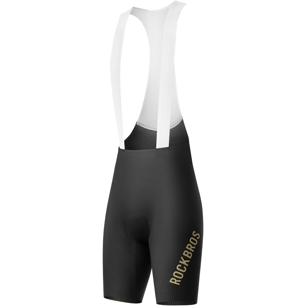 Pantalón de ciclismo ROCKBROS con bragueta acolchada, shorts bib para hombre, pantalón corto de bicicleta, pantalones con tirantes transpirables y de secado rápido para ciclismo en carretera y MTB