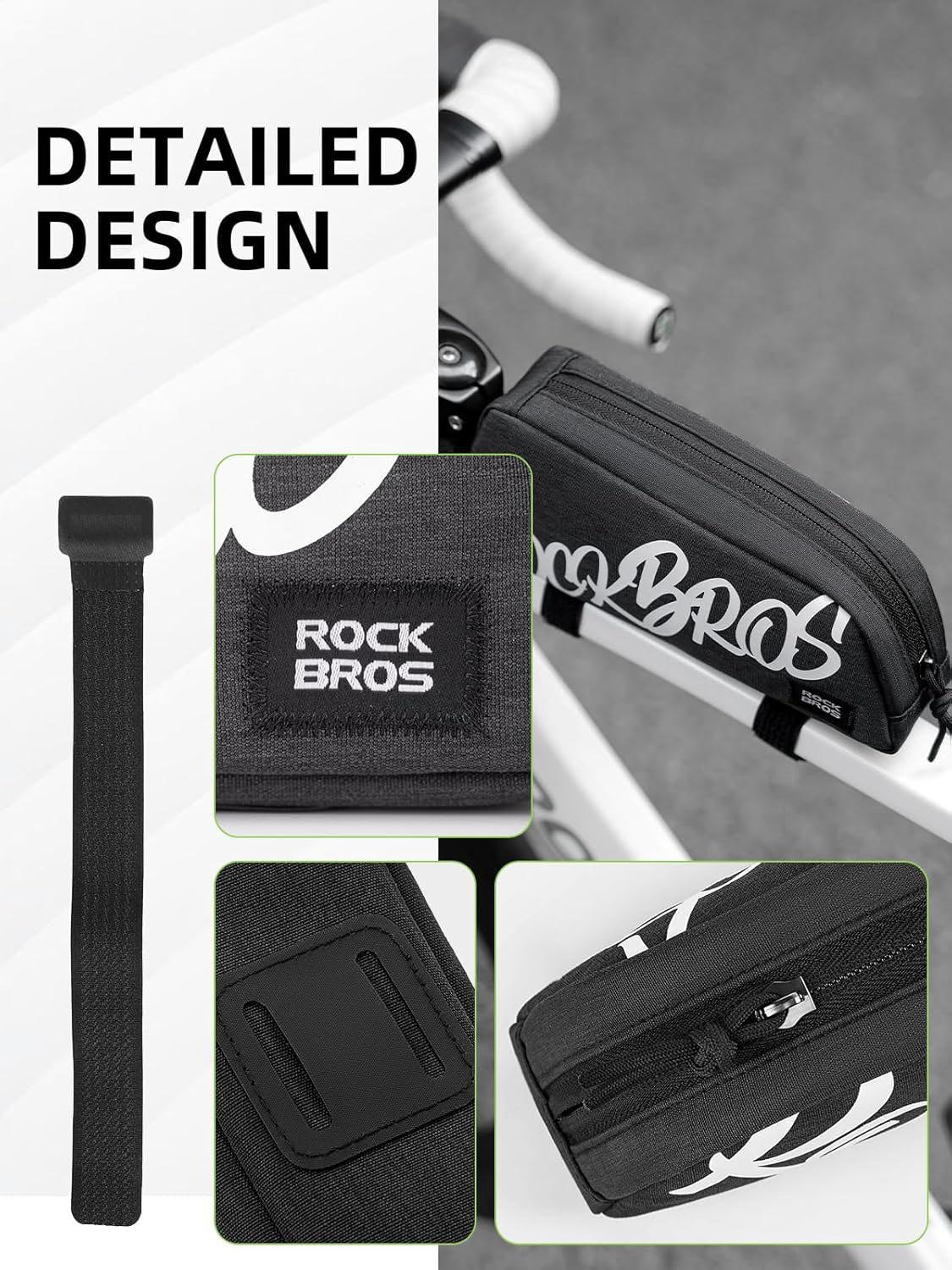 RockBros Bolsa de Tubo Superior Bolsa de Marco 0.8L con Diseño Aerodinámico y Tela de Poliéster de Alta Calidad para Ciclismo de Montaña y Carretera