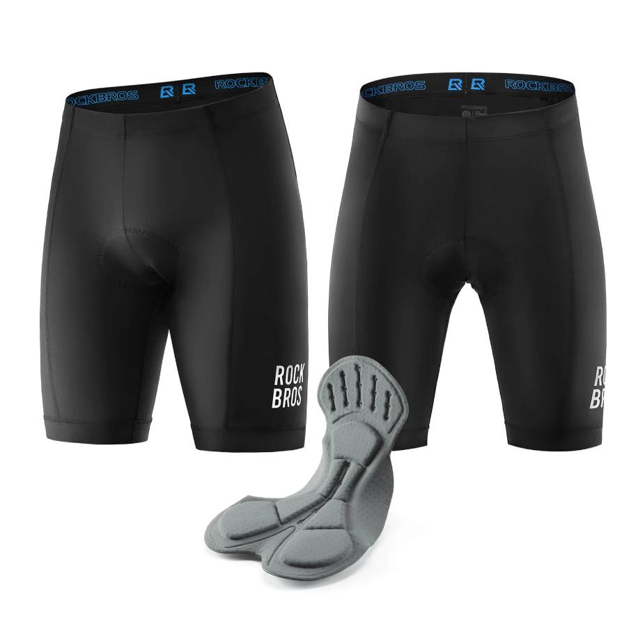 ROCKBROS Pantalones Cortos de Ciclismo con Acolchado para Hombre - Corte 3D y Tela Ultraelástica - Logo Reflectante - Máxima Comodidad y Seguridad en Bicicleta deporte shorts