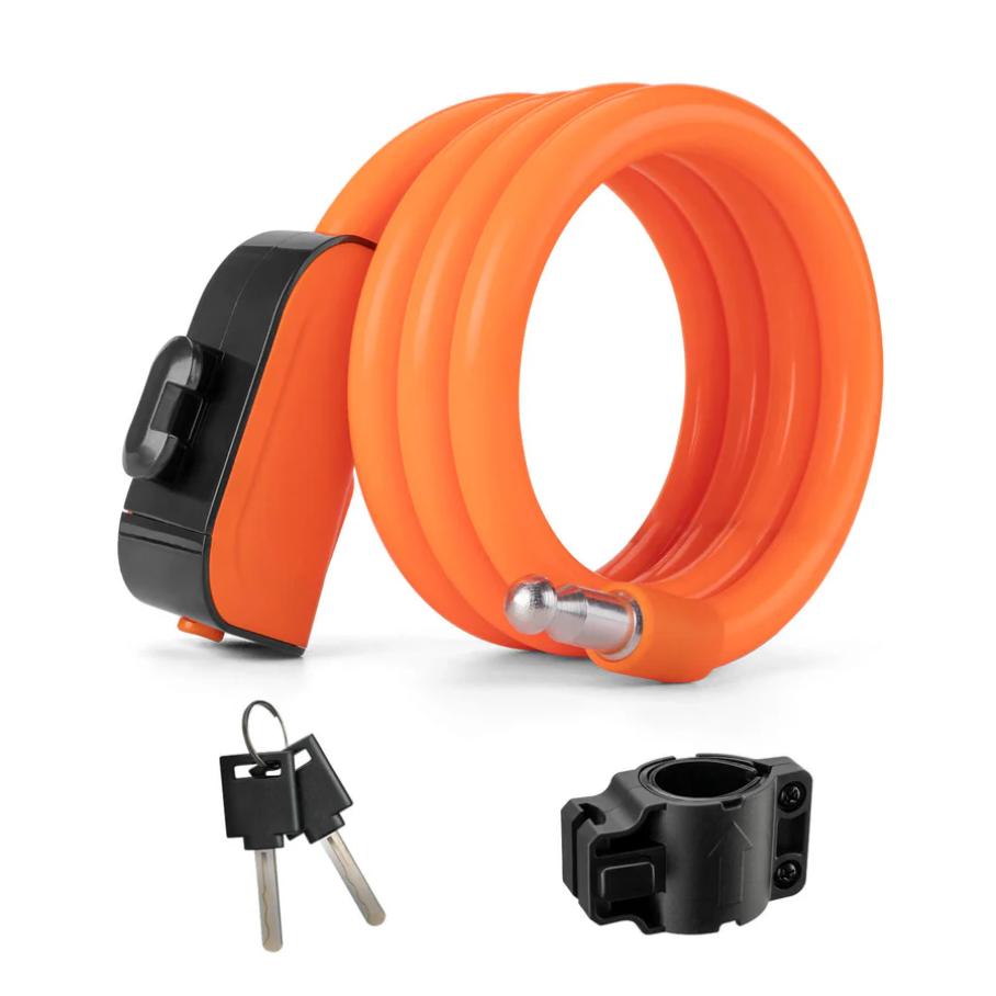 ROCKBROS candado para bicicleta de 110 cm / 11 mm con núcleo de aleación de zinc reforzada y cable de acero 7x7 para alta seguridad y durabilidad