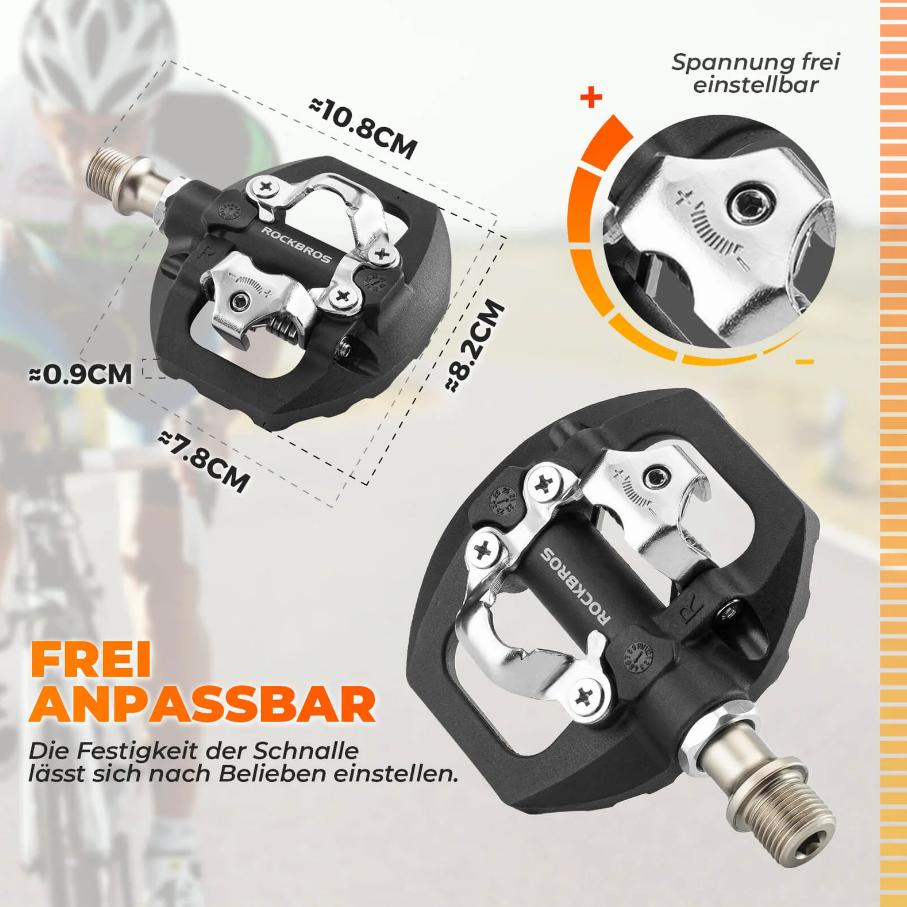 ROCKBROS Pedal 2 en 1 con Clickeo SPD y Plataforma 9/16" pedals