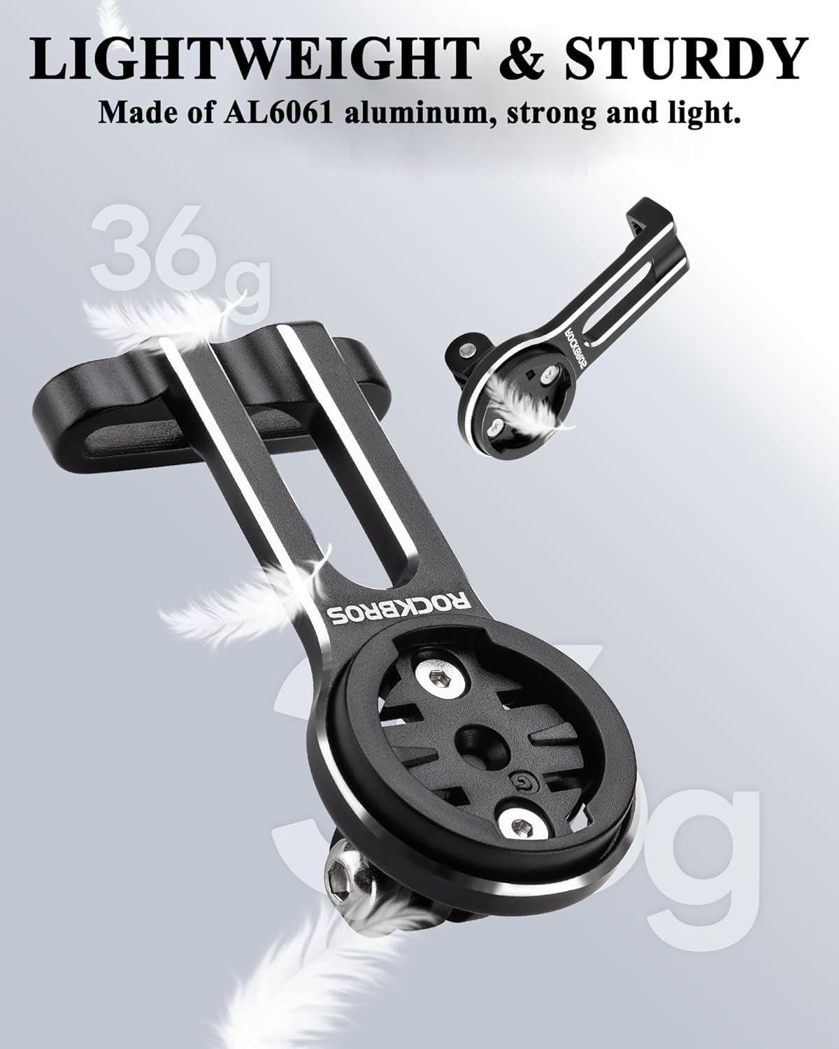 Soporte de computadora de bicicleta ROCKBROS compatible con Garmin, Bryton, Wahoo y iGPSPORT; soporte de manivela GPS para Giant TCR/10 (solo), con adaptadores; soporte frontal tipo out-front para cámaras
