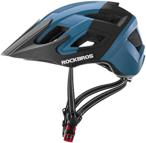 ROCKBROS casco de bicicleta certificado CE, casco de seguridad para hombres y mujeres, compatible con MTB y carretera, accesorios, talla única 56–62 cm
