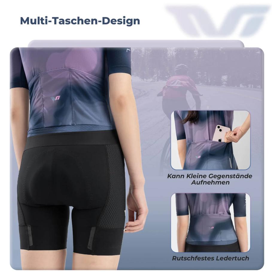 ROCKBROS TVI Camiseta Ciclismo Mujer Manga Corta Verano Secado Rápido con 3 Bolsillos