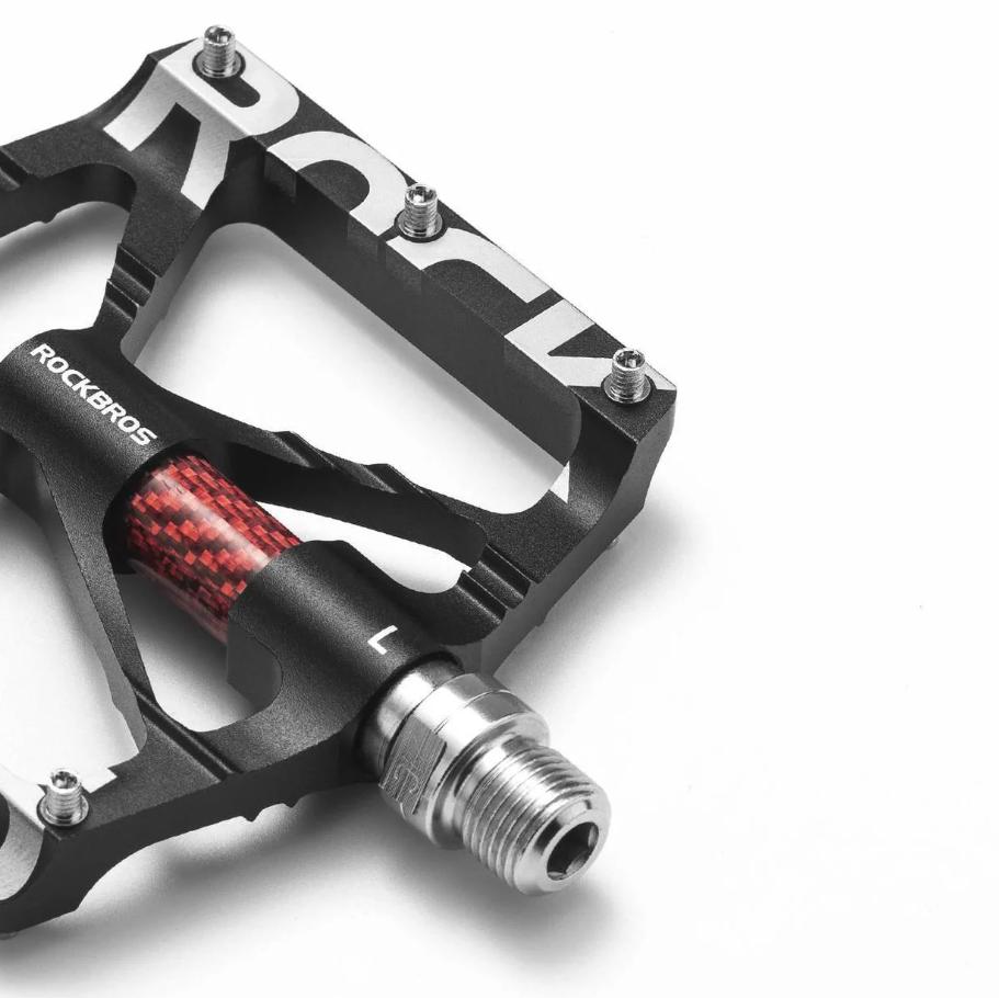 ROCKBROS Pedal de Bicicleta 9/16 Pulgadas Pedal de Bicicleta de Aleación de Aluminio MTB Pedal con Rodamientos Sellados & 100% Eje de Cromo-Molibdeno para Durabilidad y Función Antideslizante
