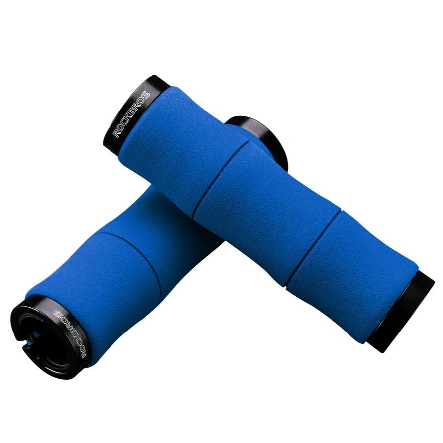 ROCKBROS manopla de bicicleta antideslizante de esponja EVA con diseño de bloqueo de aluminio, manopla para scooter y manopla para barra de dirección, manopla de bicicleta para MTB, bicicleta de carretera y trekking, e‑bike, 22 mm