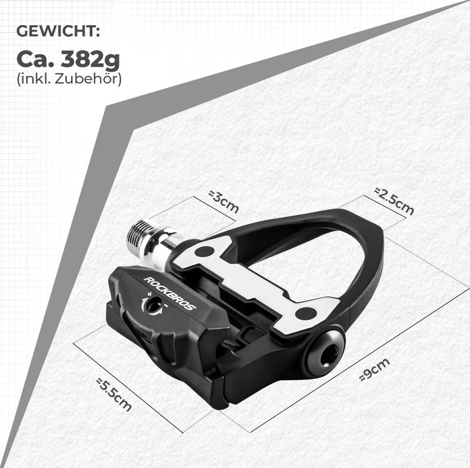ROCKBROS Pedales SPD tensión ajustable eje de acero CRMO & rodamiento sellado material de nylon robusto incl. clips para bicicleta de carretera competición